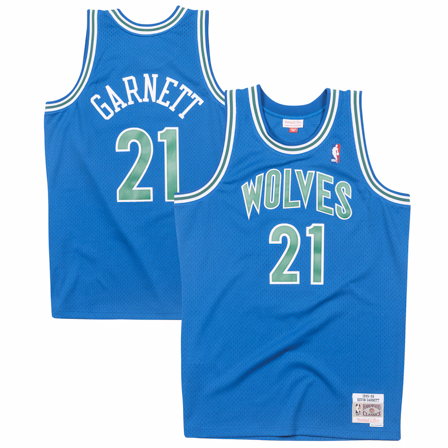 Men's Minnesota Timberwolves Kevin Garnett Mitchell & Ness Blue Big & Tall Hardwood Classics Swingman Jersey