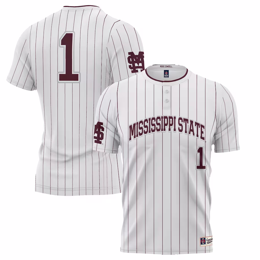 #1 Mississippi State Bulldogs GameDay Greats Youth Lightweight Softball Jersey - White