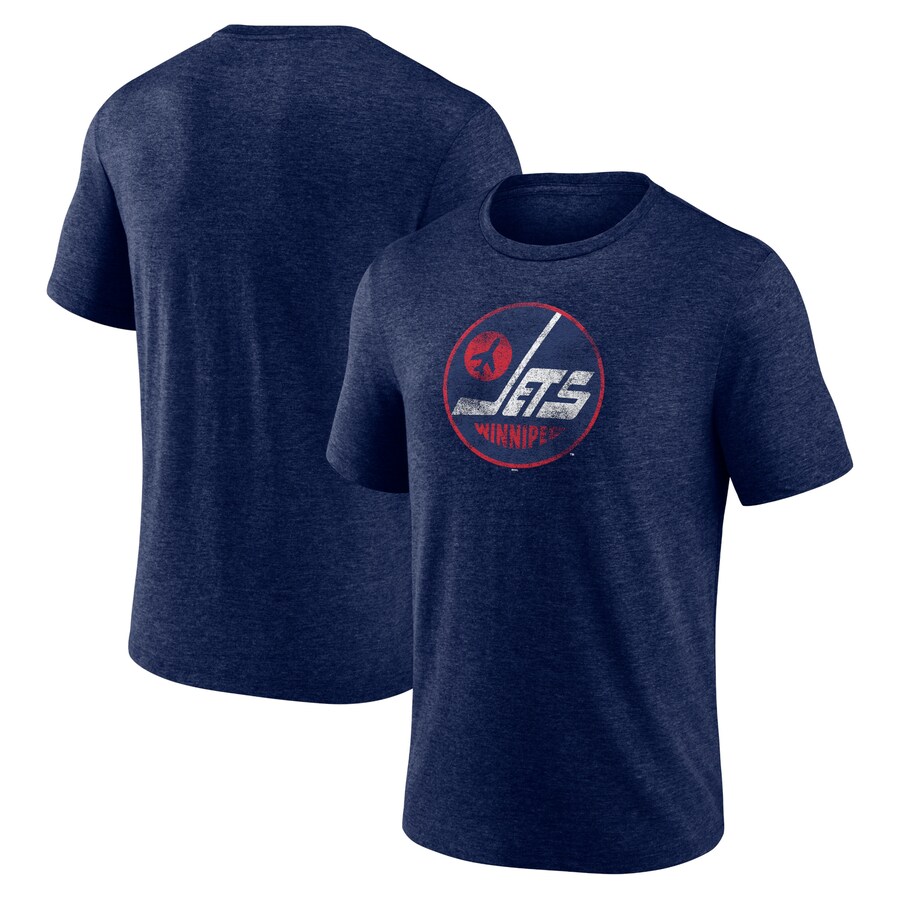 Men's Winnipeg Jets Navy Alternate Logo Tri-Blend T-Shirt