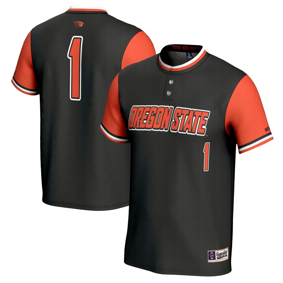#1 Oregon State Beavers GameDay Greats Youth Softball Fashion Jersey - Black