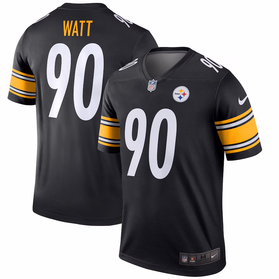 Men's Pittsburgh Steelers T.J. Watt Nike Black Team Legend Player Performance Top