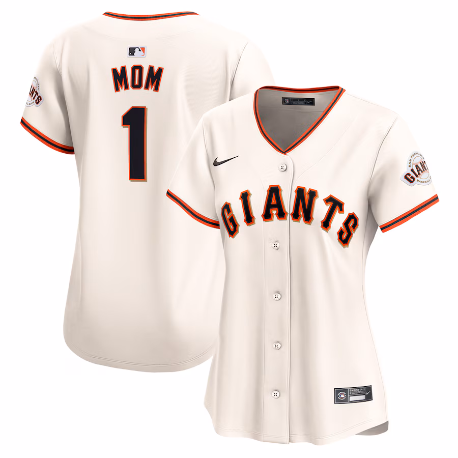 Women's San Francisco Giants Nike Cream #1 Mom Home Limited Jersey