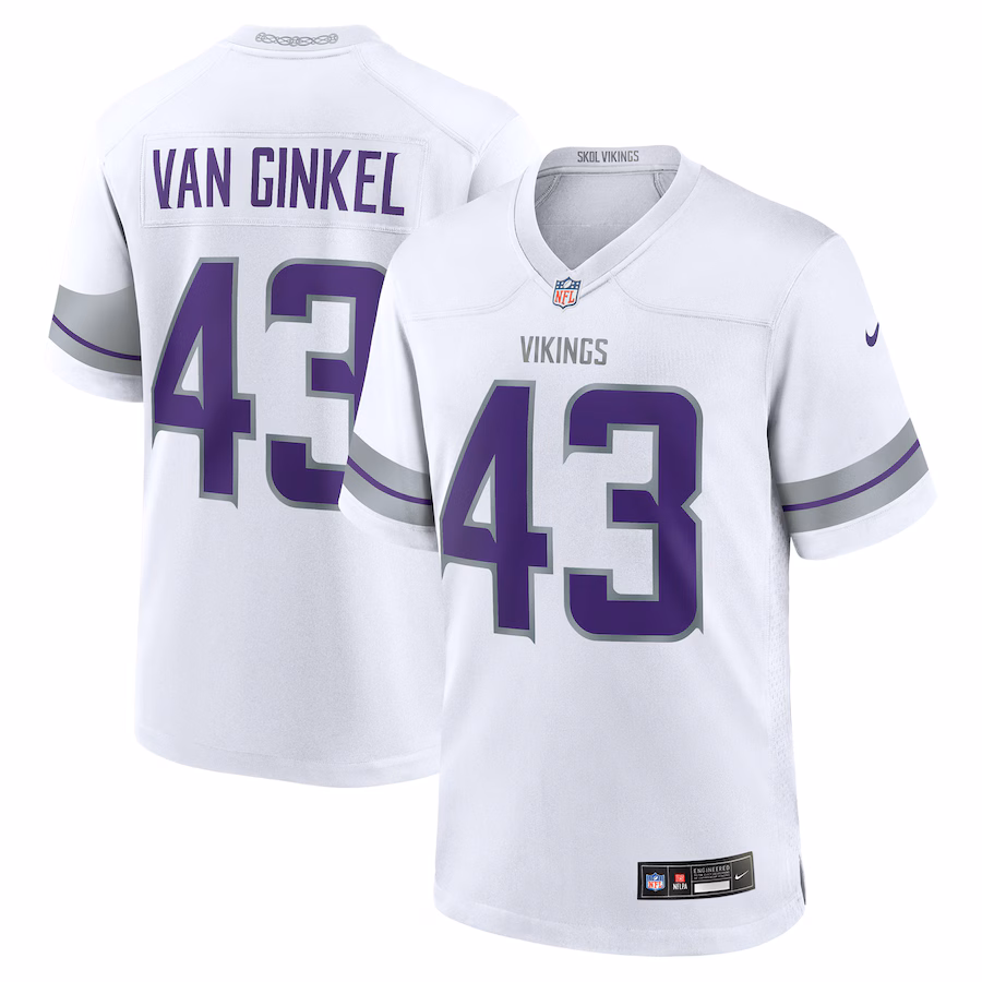 Men's Minnesota Vikings Andrew Van Ginkel Nike White Alternate Game Jersey