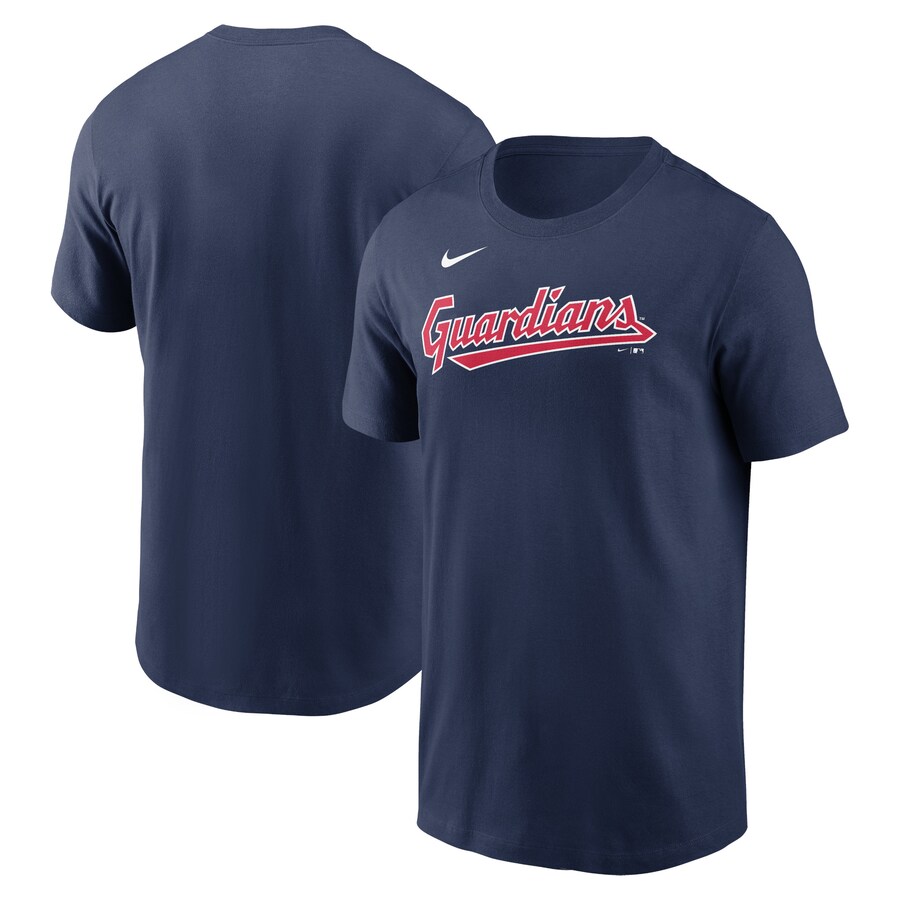 Men's Cleveland Guardians Nike Navy Fuse Wordmark T-Shirt