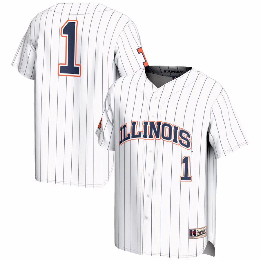 Unisex GameDay Greats #1 White Illinois Fighting Illini Lightweight Baseball Jersey