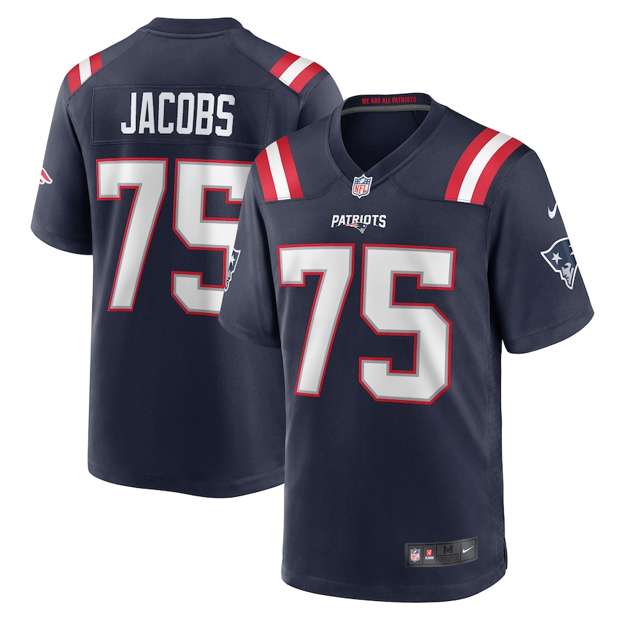 Men's New England Patriots Demontrey Jacobs Nike Navy Game Jersey