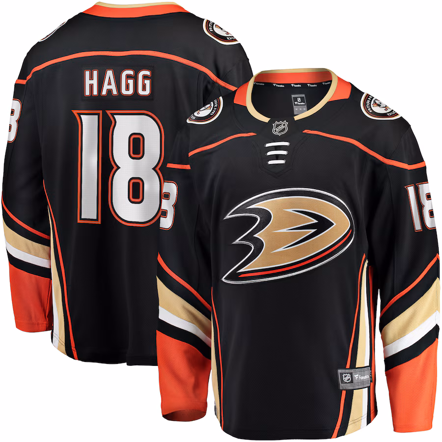 Men's Anaheim Ducks Robert Hagg Fanatics Black Home Breakaway Jersey