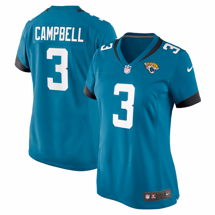 Women's Jacksonville Jaguars Tyson Campbell Nike Teal Game Jersey