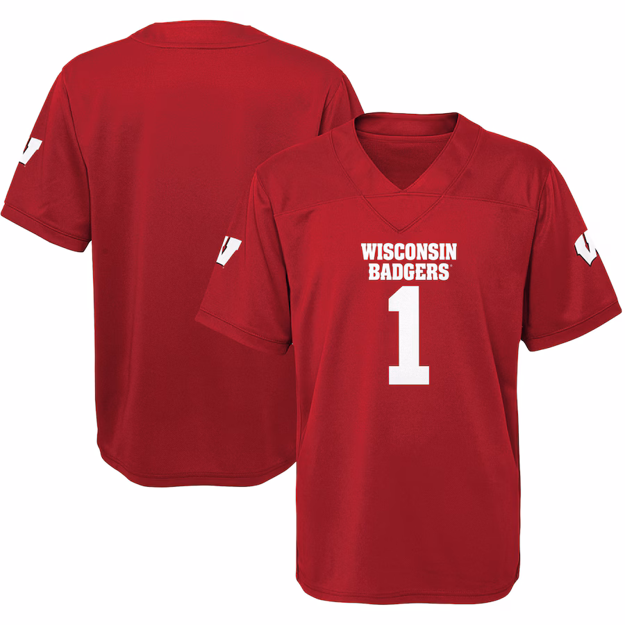 #1 Wisconsin Badgers Youth Jersey - Red