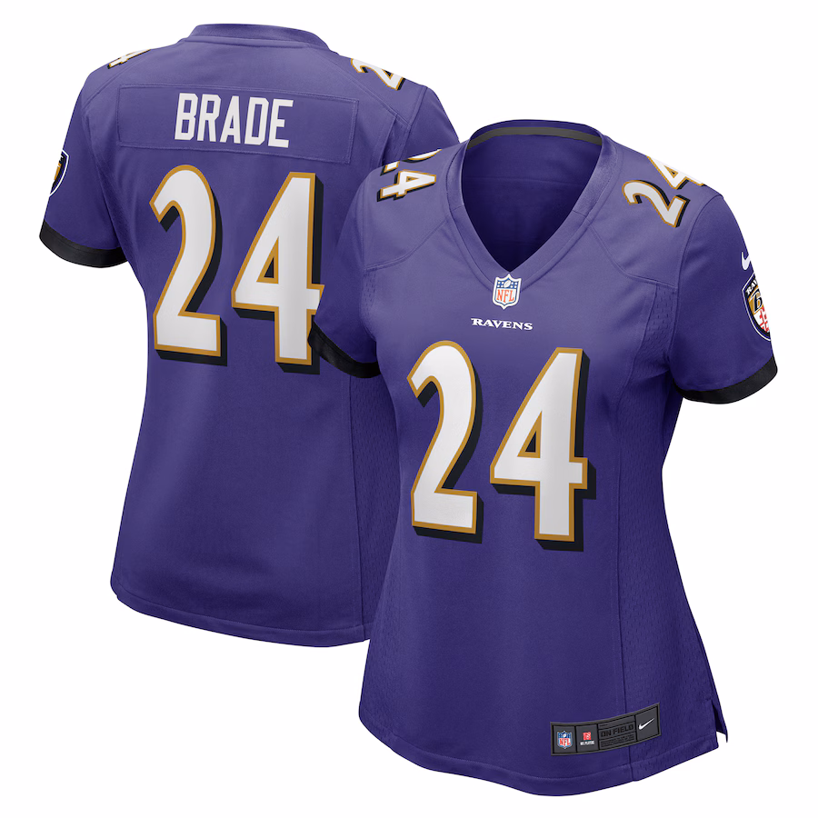 Women's Baltimore Ravens Beau Brade Nike Purple Game Jersey
