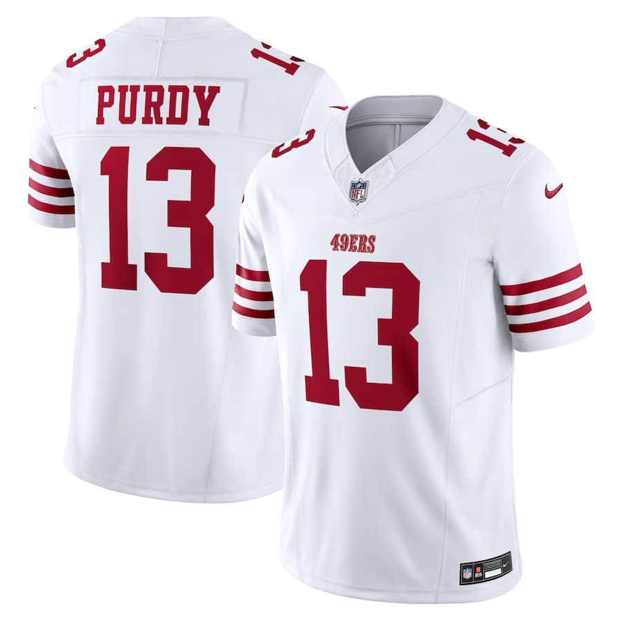 Men's San Francisco 49ers Brock Purdy Nike White Vapor F.U.S.E. Limited Jersey