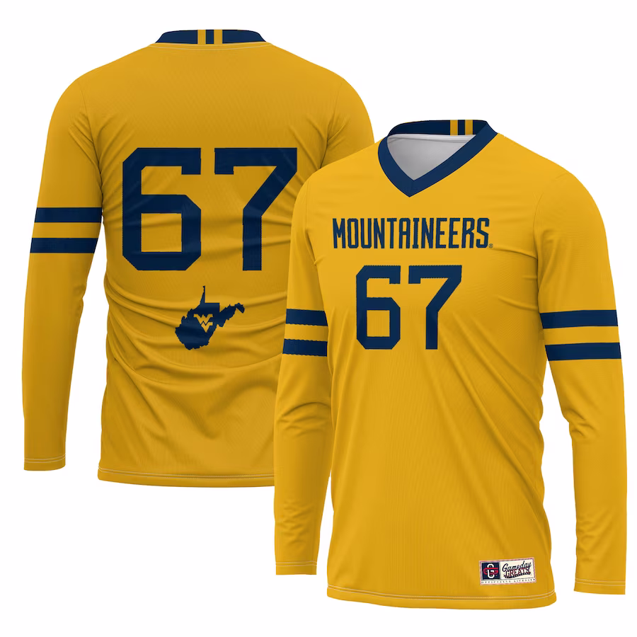 #67 West Virginia Mountaineers GameDay Greats Youth Lightweight Women's Volleyball Jersey - Gold