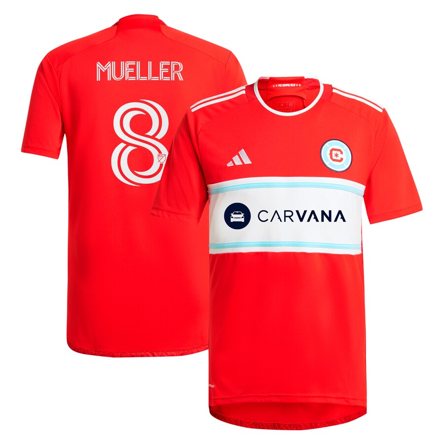 Men's Chicago Fire Chris Mueller adidas Red 2024 Return To Red Replica Player Jersey