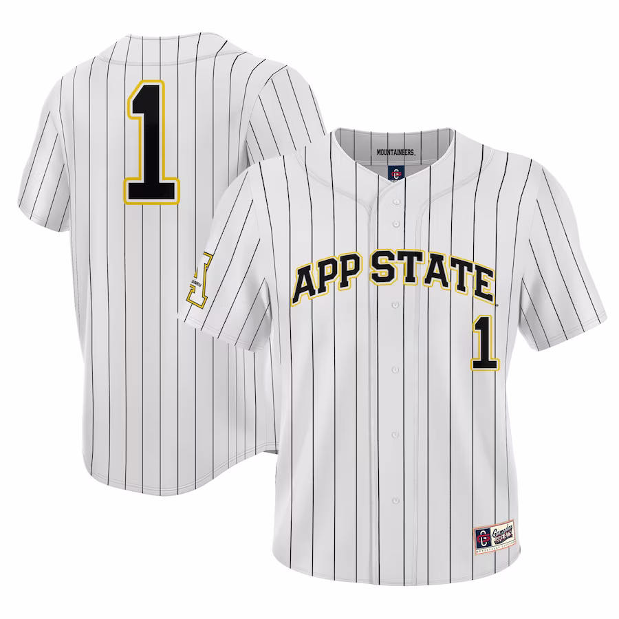 #1 Appalachian State Mountaineers GameDay Greats Youth Lightweight Baseball Jersey - White