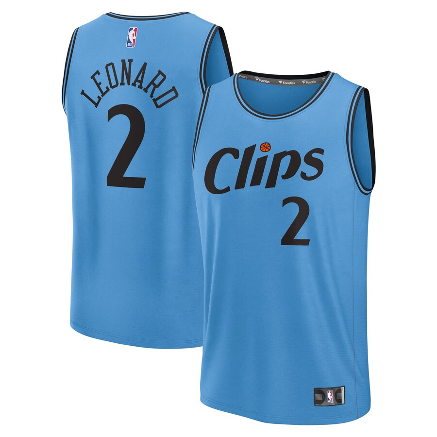 Men's LA Clippers Kawhi Leonard Fanatics Light Blue 2024/25 Fast Break Player Jersey - City Edition
