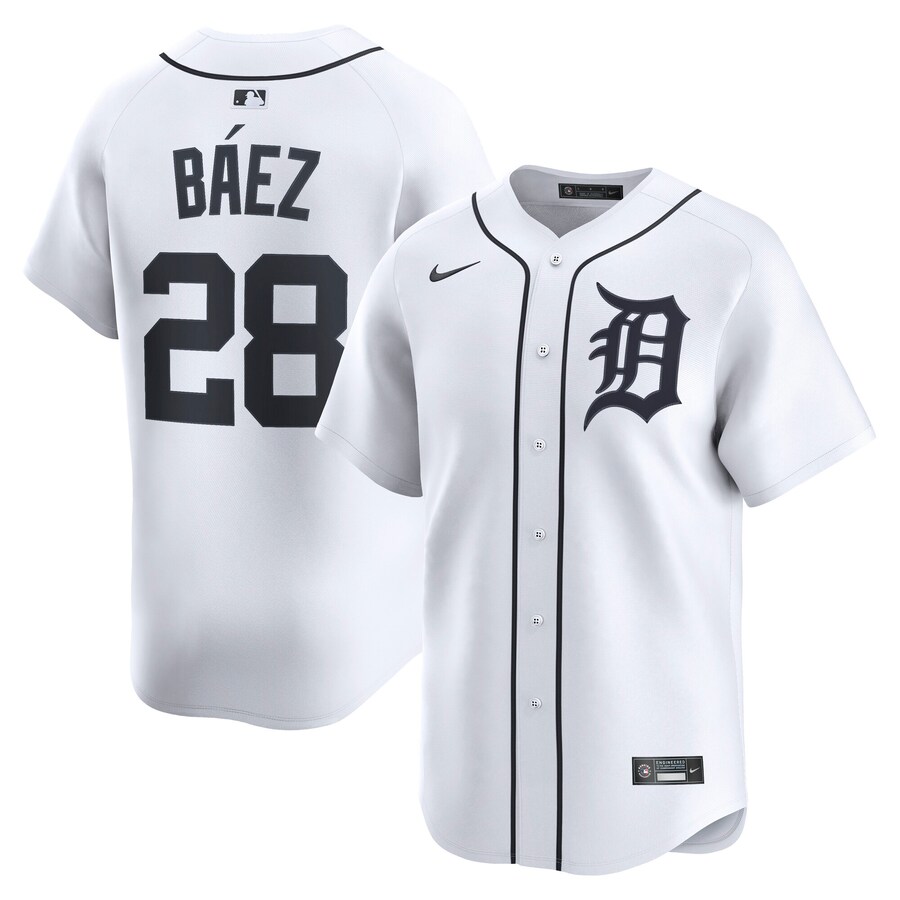 Men's Detroit Tigers Javier Báez Nike White Home Limited Player Jersey