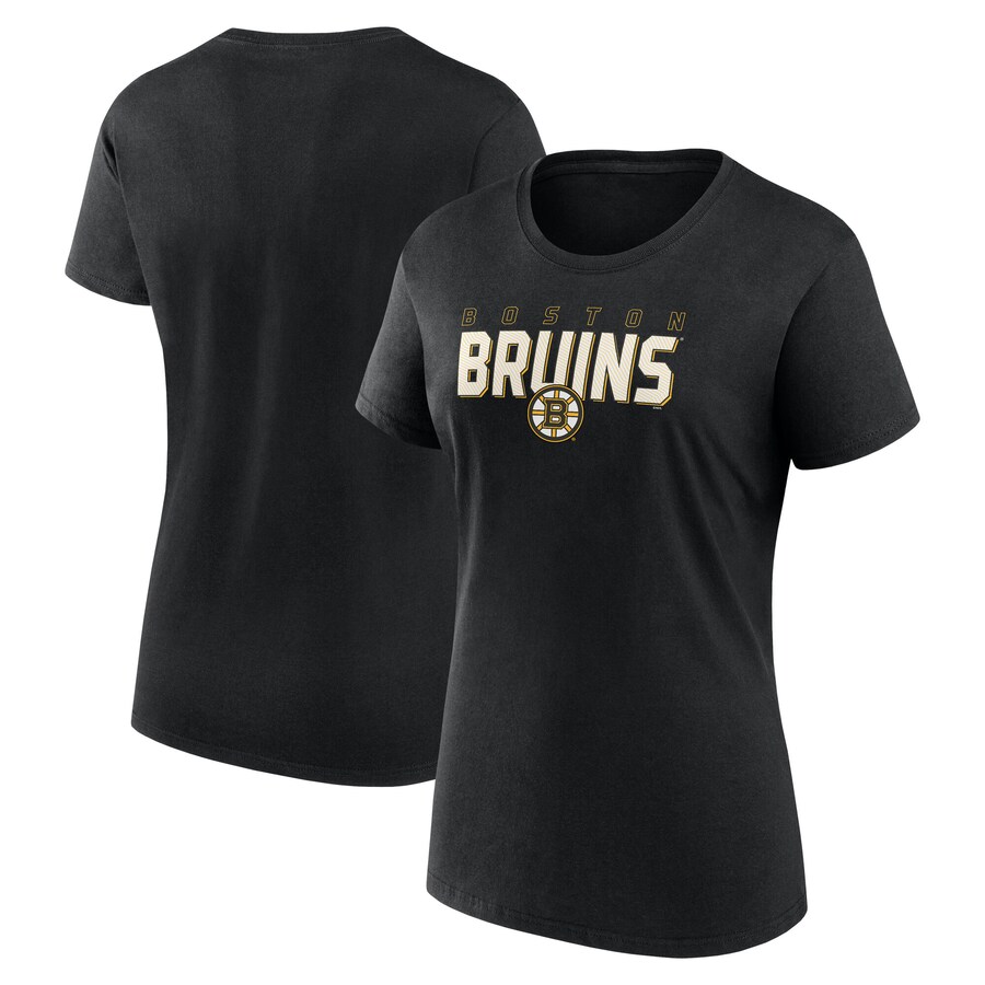 Women's Boston Bruins Black Launch Scoop Neck T-Shirt