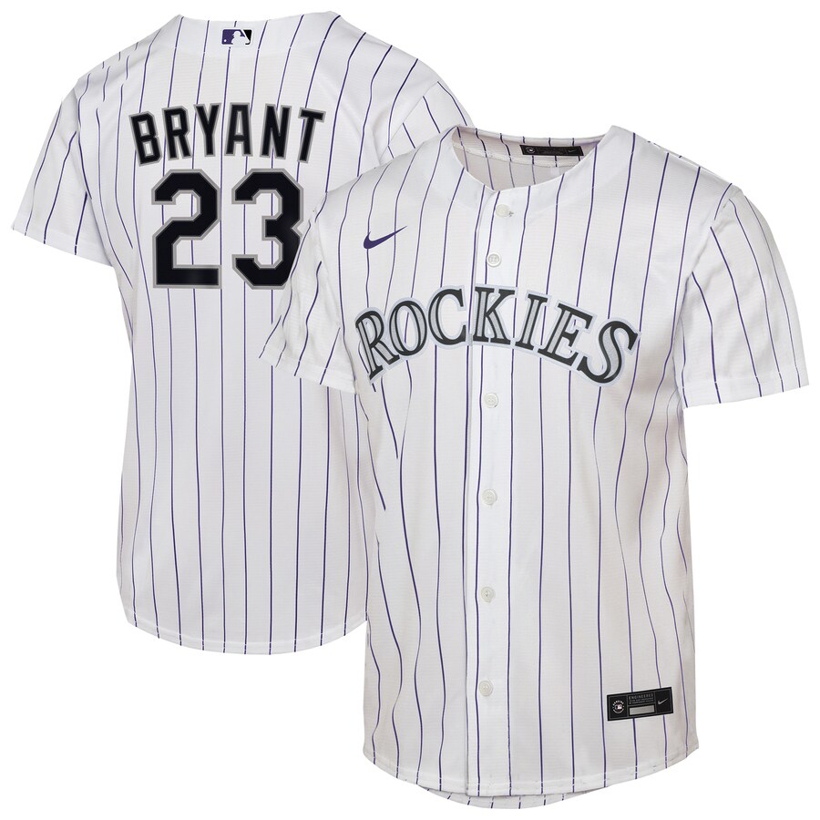 Youth Colorado Rockies Kris Bryant Nike White Home Replica Player Jersey