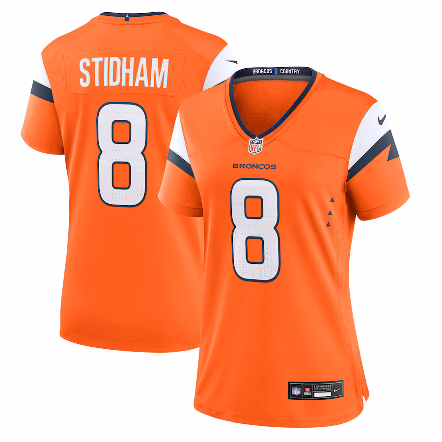 Women's Denver Broncos Jarrett Stidham Nike Orange Team Game Jersey