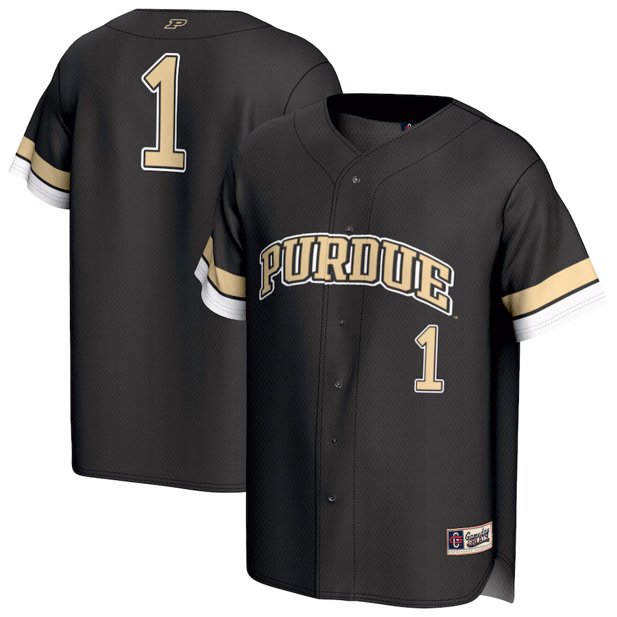 Youth GameDay Greats #1 Black Purdue Boilermakers Lightweight Collegiate Baseball Fashion Jersey