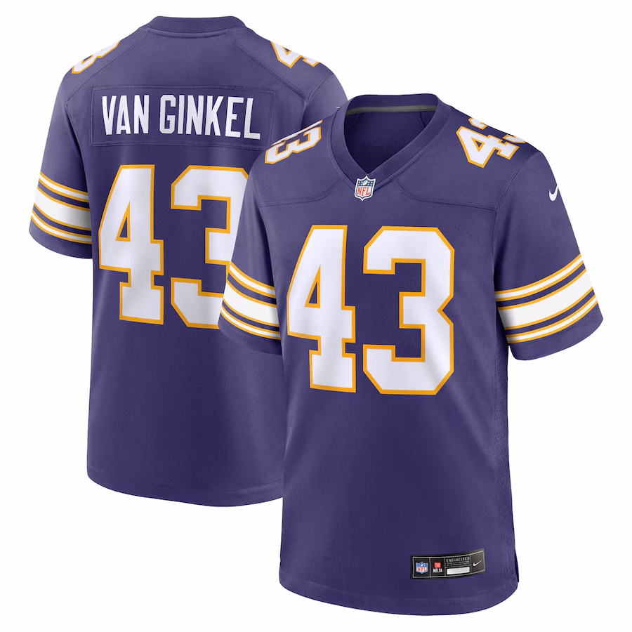 Men's Minnesota Vikings Andrew Van Ginkel Nike Purple Alternate Game Jersey