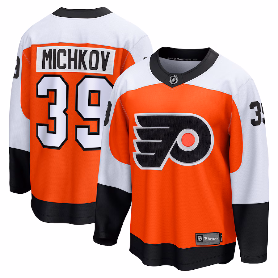 Men's Philadelphia Flyers Matvei Michkov Fanatics Orange Home Premier Breakaway Player Jersey