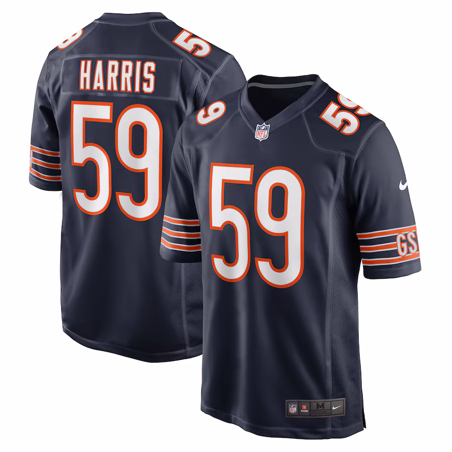 Men's Chicago Bears Jalen Harris Nike  Navy Team Game Jersey