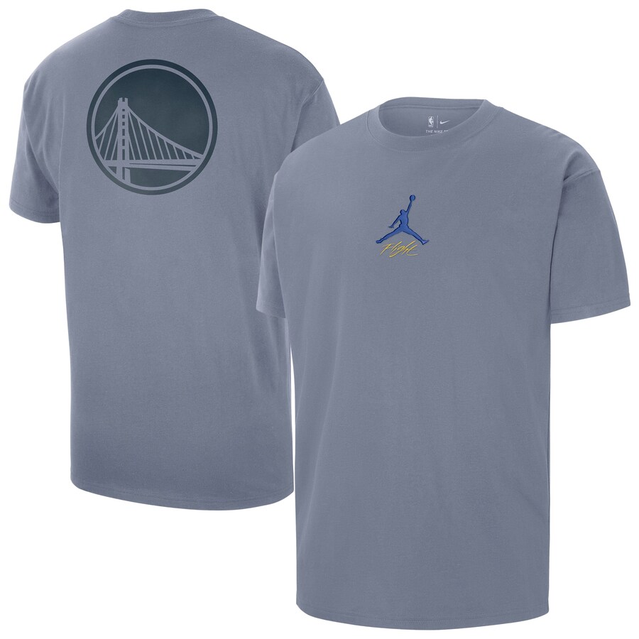 Men's Golden State Warriors Jordan Brand Blue Statement Edition Jumpman Flight Heavyweight T-Shirt
