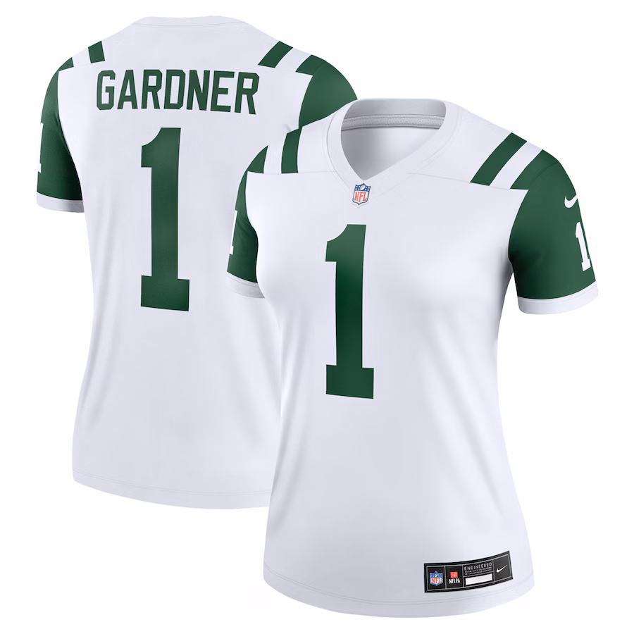 Women's New York Jets Ahmad Sauce Gardner Nike White Classic Alternate Legend Player Jersey