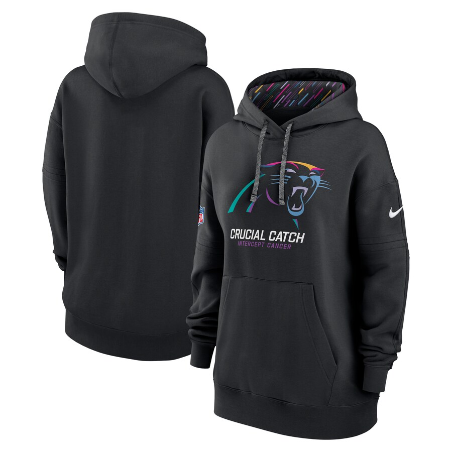 Women's Carolina Panthers  Nike Black 2024 NFL Crucial Catch Club Pullover Hoodie