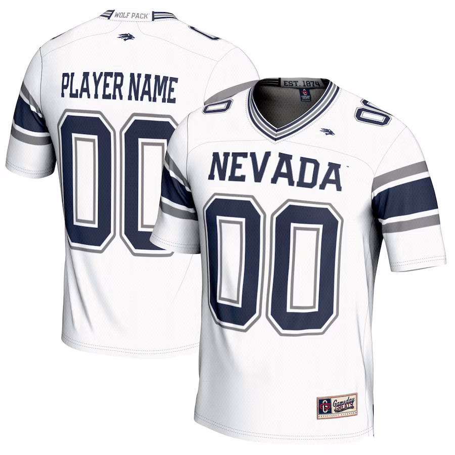 Nevada Wolf Pack GameDay Greats NIL Pick-A-Player Football Jersey - White