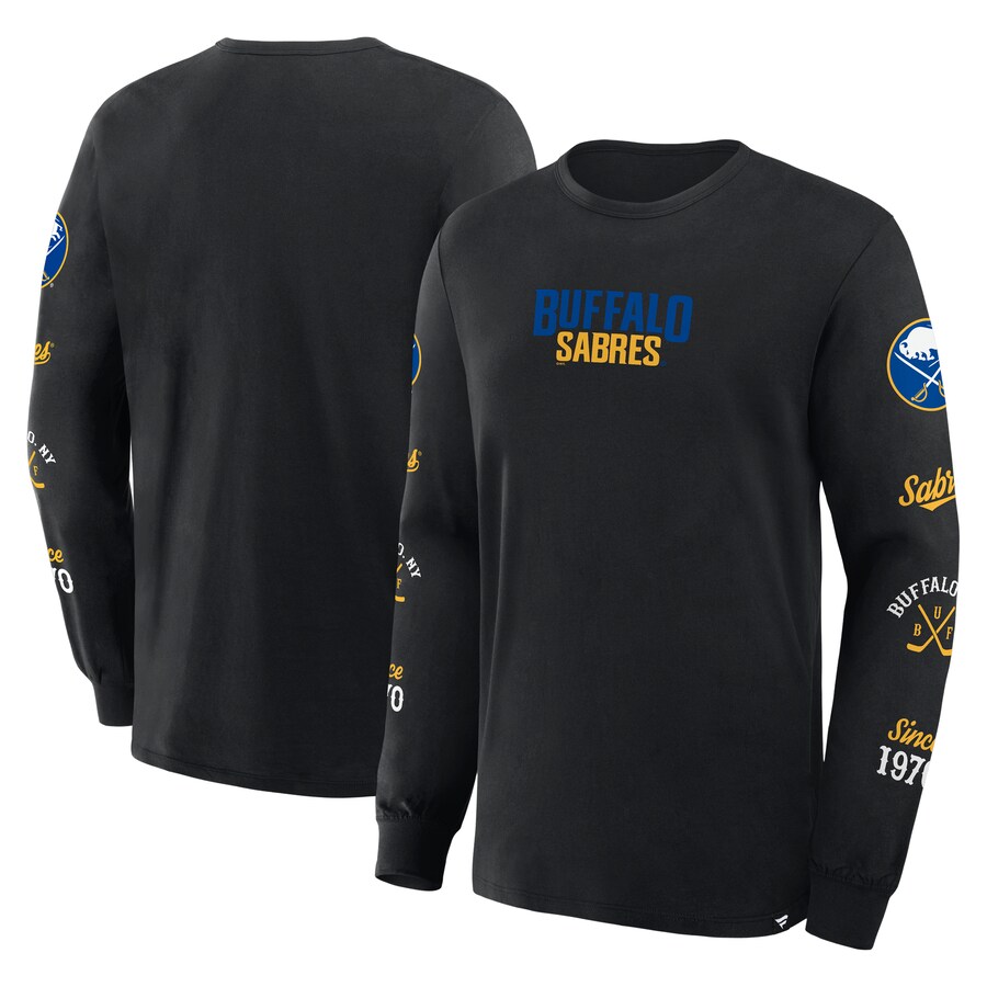 Men's Buffalo Sabres Fanatics Black Boxed In Legacy Long Sleeve T-Shirt