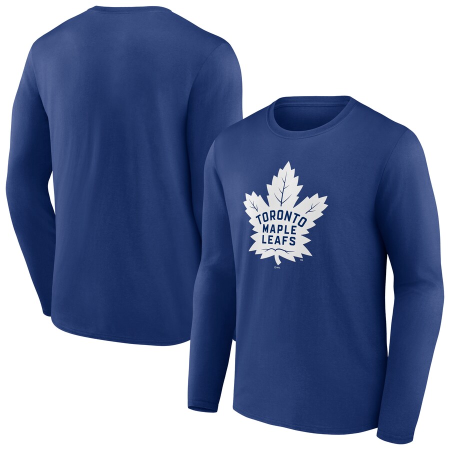 Men's Toronto Maple Leafs Blue Primary Logo Long Sleeve T-Shirt