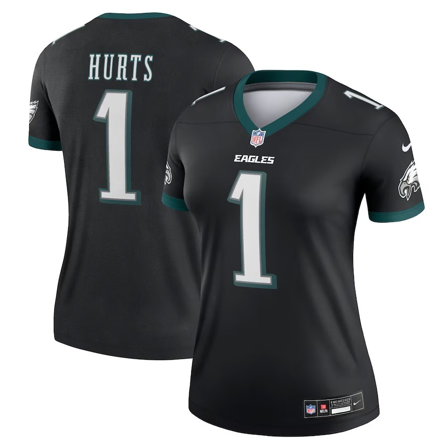 Women's Philadelphia Eagles Jalen Hurts Nike Black Alternate Legend Player Performance Top