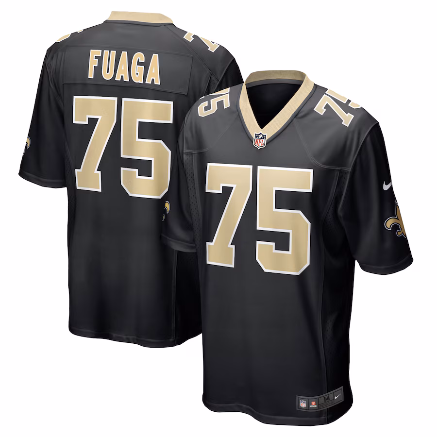 Men's New Orleans Saints Taliese Fuaga Nike Black Game Jersey