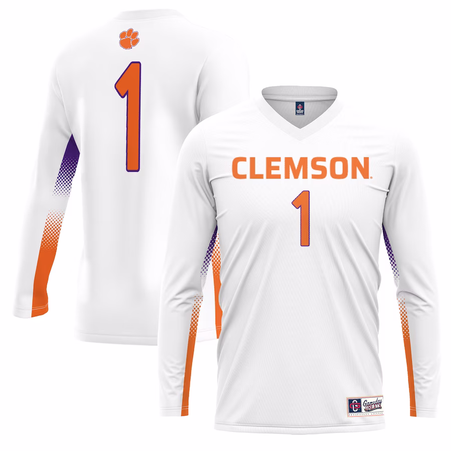 #1 Clemson Tigers GameDay Greats Unisex Lightweight Volleyball Jersey - White