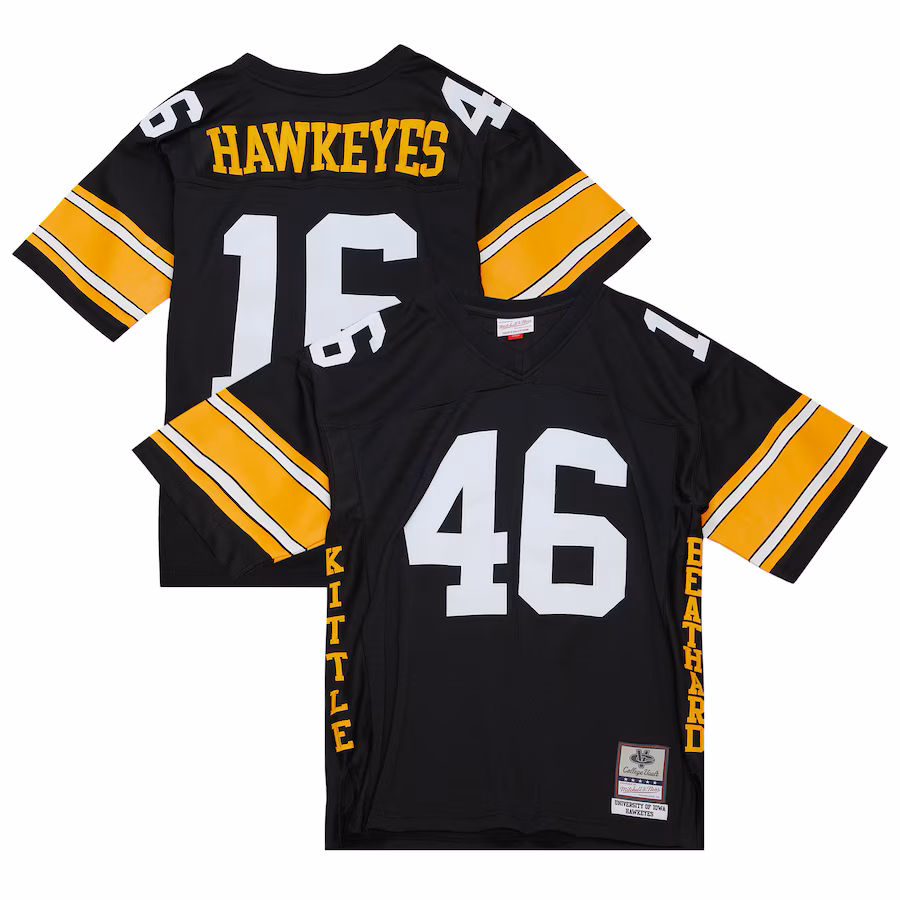 Men's Mitchell & Ness George Kittle & C.J. Beathard Black Iowa Hawkeyes Legacy Replica Jersey