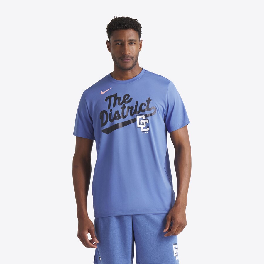 Men's Washington Nationals Nike Blue 2025 City Connect Fuse Script Team Phrase Performance T-Shirt