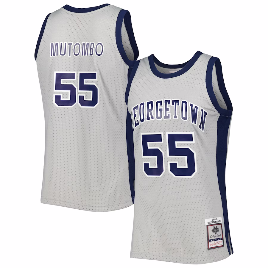 Dikembe Mutombo Georgetown Hoyas Mitchell & Ness 1990/91 Swingman Jersey - Gray