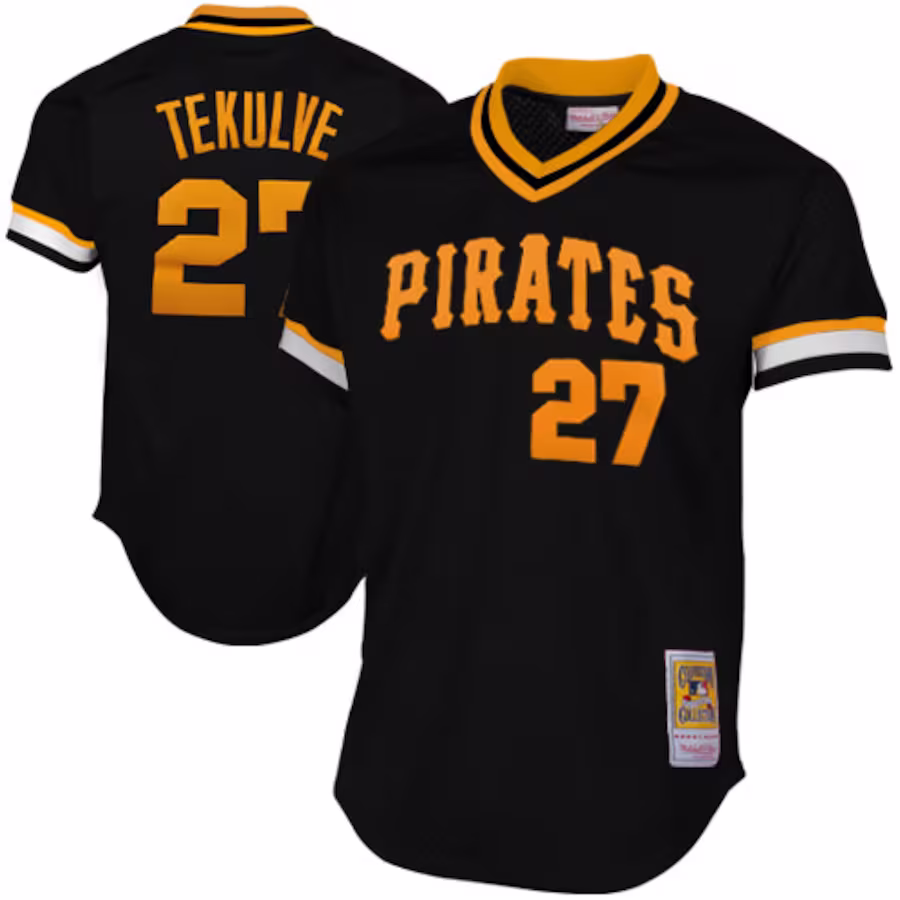 Mitchell & Ness Pittsburgh Pirates Kent Tekulve 1982 Cooperstown Collection Authentic Practice Jersey - Black