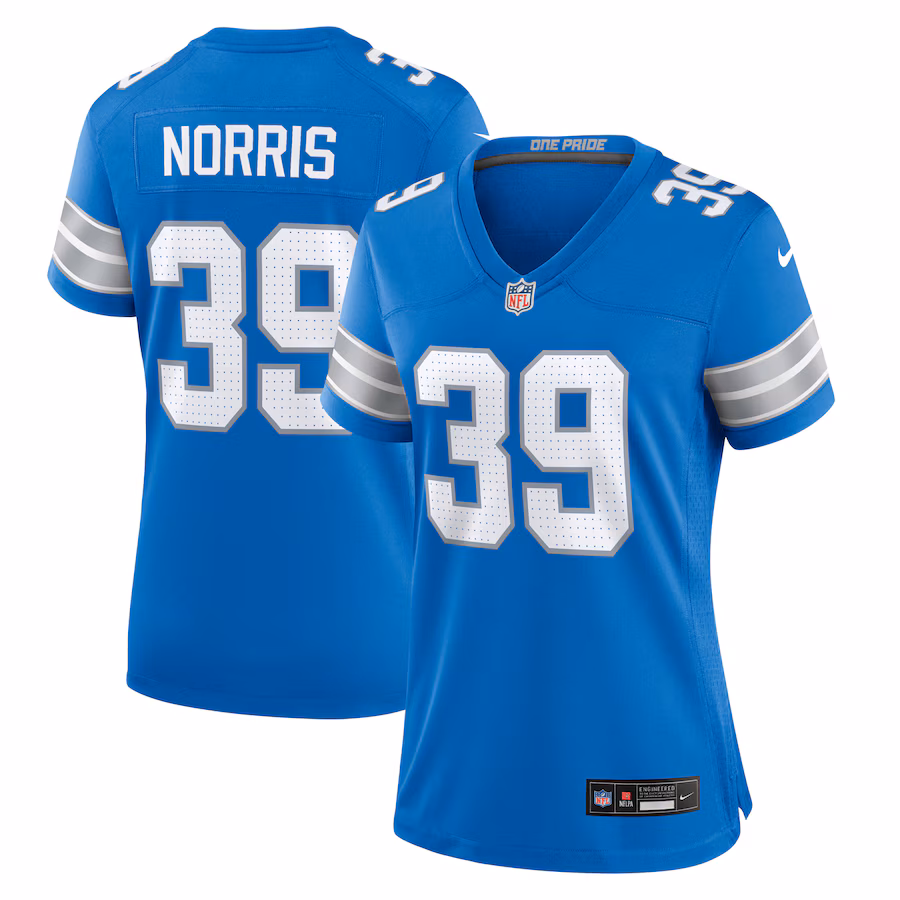 Women's Detroit Lions Morice Norris Nike  Blue Game Jersey