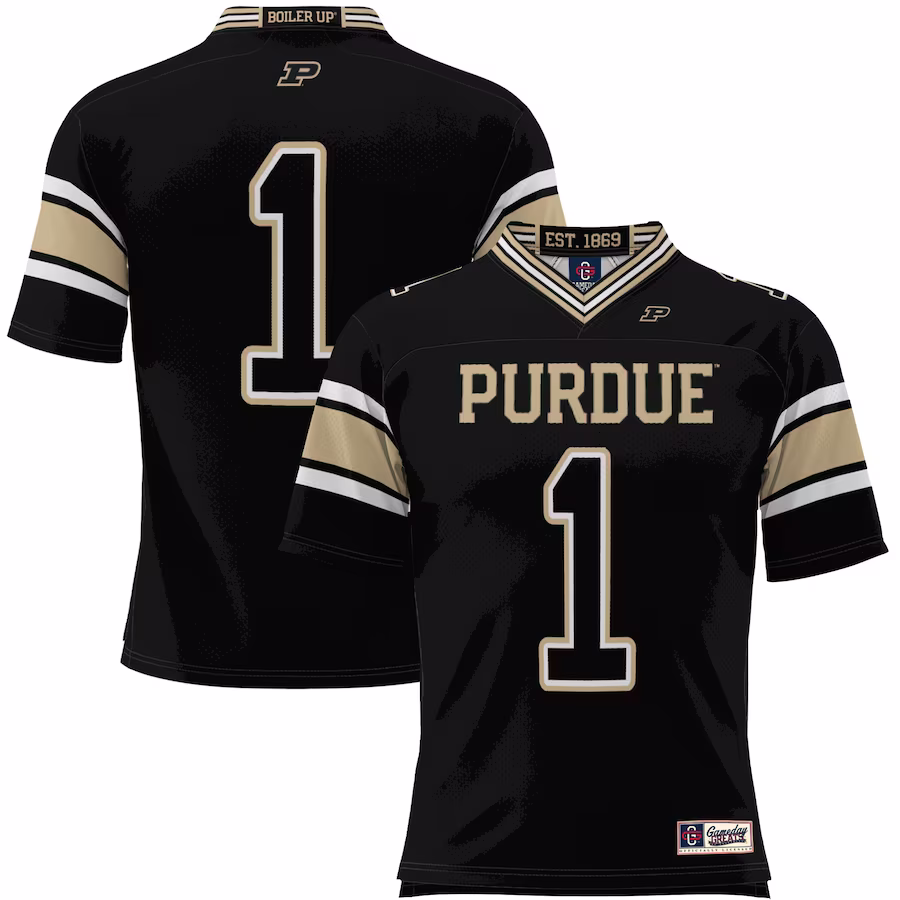 #1 Purdue Boilermakers GameDay Greats Endzone Football Jersey - Black