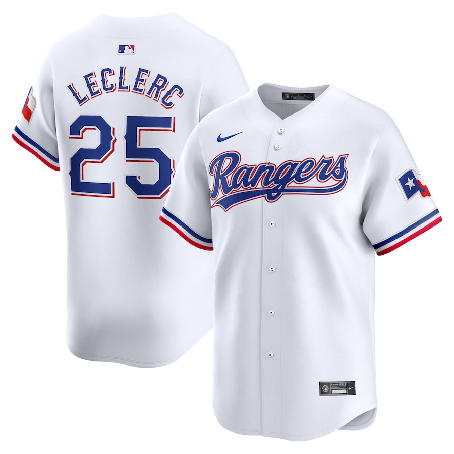 Men's Texas Rangers Jose Leclerc Nike White Home Limited Player Jersey