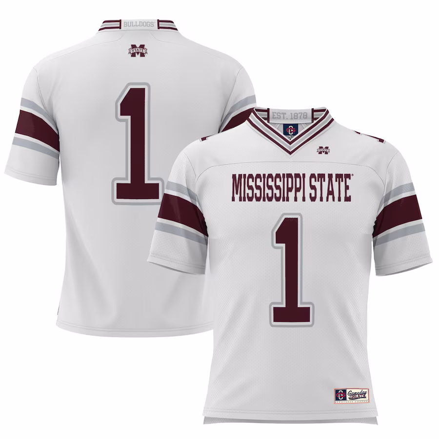 #1 Mississippi State Bulldogs GameDay Greats Football Jersey?�C White