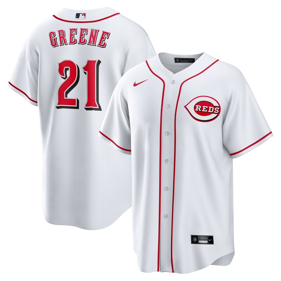 Men's Cincinnati Reds Hunter Greene Nike White Home Replica Jersey