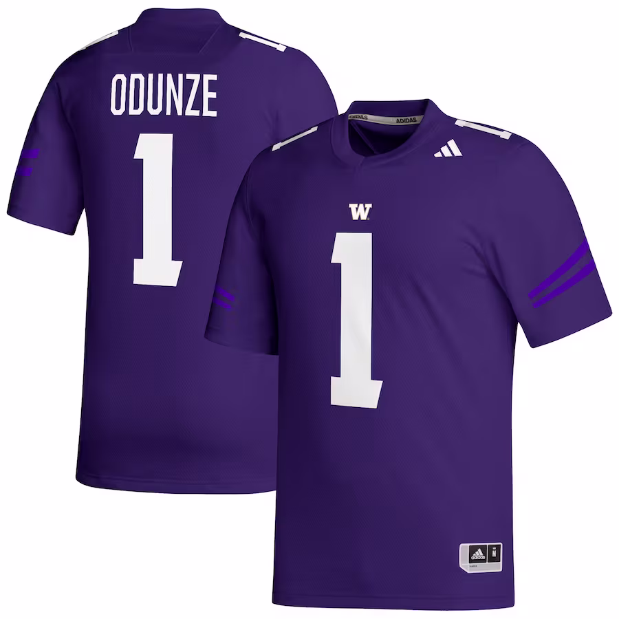 Rome Odunze Washington Huskies adidas NIL Football Player Replica Jersey - Purple