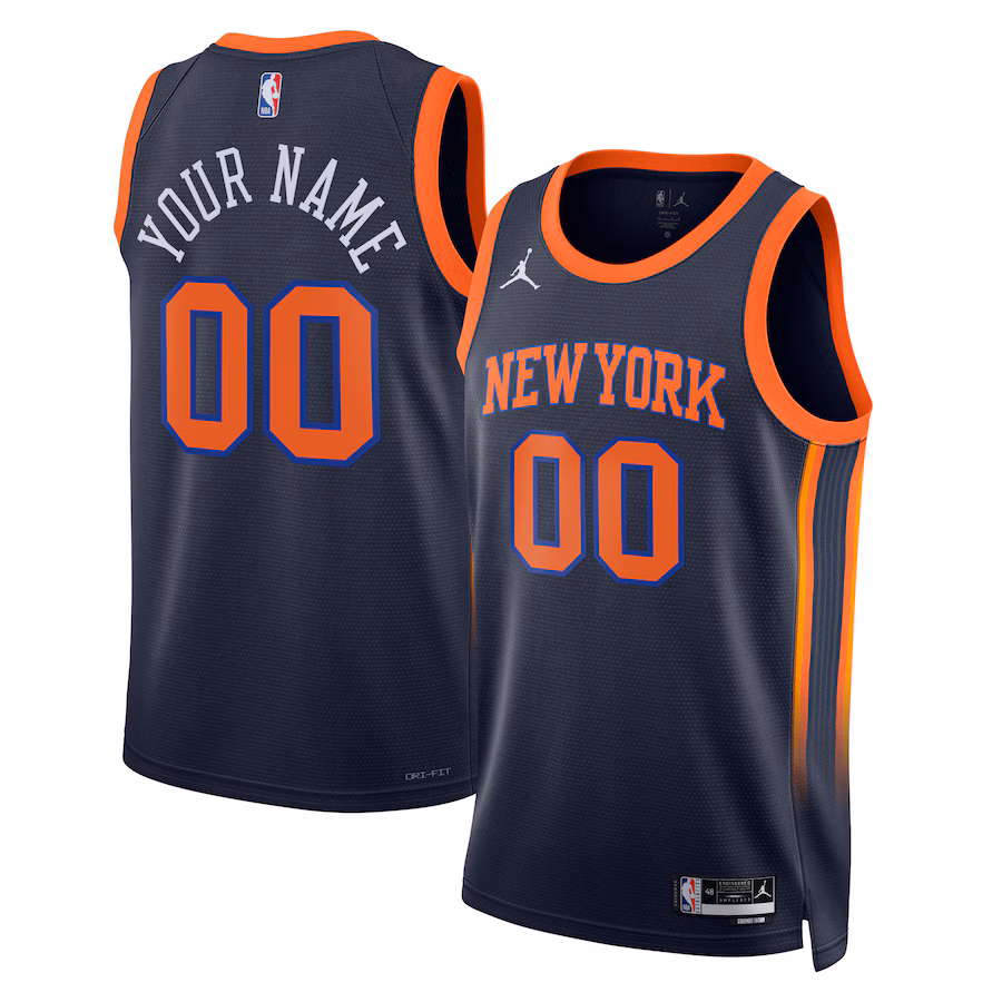 Unisex New York Knicks Jordan Brand Navy 2022/23 Swingman Custom Jersey - Statement Edition