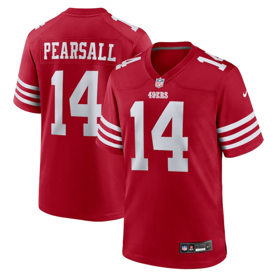 Men's San Francisco 49ers Ricky Pearsall Nike Scarlet Player Game Jersey