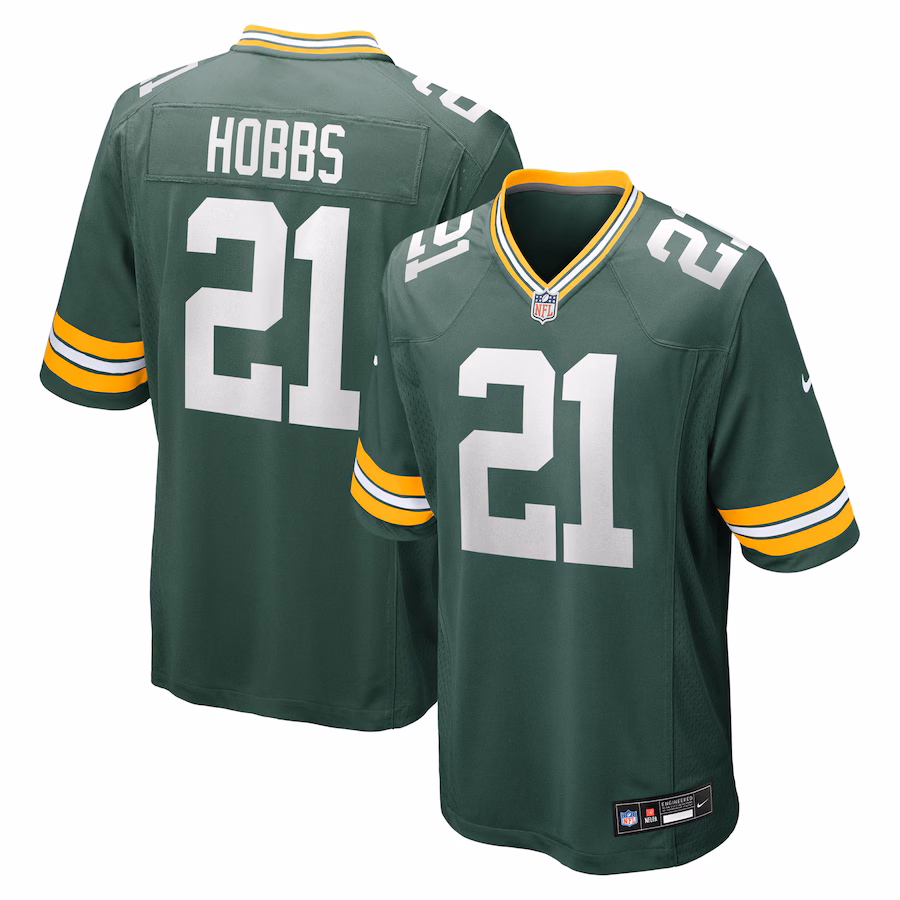 Men's Green Bay Packers Nate Hobbs Nike Green Team Game Jersey