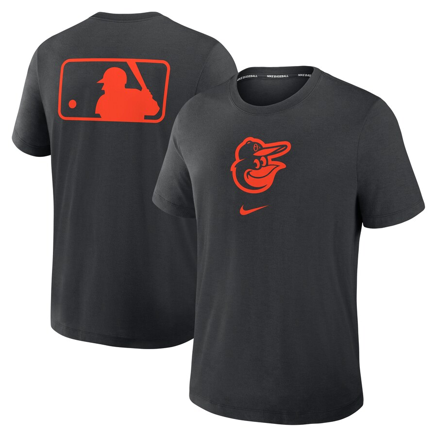 Men's Baltimore Orioles Nike Black Authentic Collection Early Work Tri-Blend Performance T-Shirt